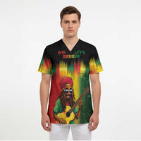 Honoring Reggae Legend Bob Birthday Scrub Top