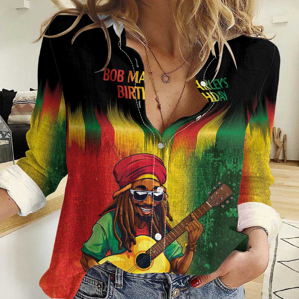 Honoring Reggae Legend Bob Birthday Women Casual Shirt