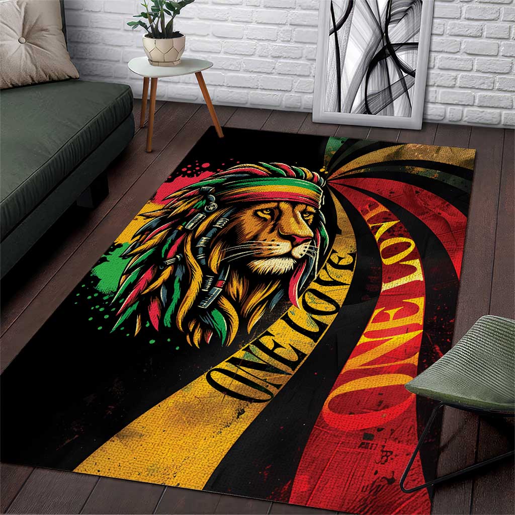 Jamaica Rastafarian Lion One Love Area Rug