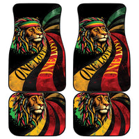 Four-piece lion 'One Love' car mats with red yellow green reggae-style graphics