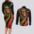 Jamaica Rastafarian Lion One Love Couples Matching Long Sleeve Bodycon Dress and Long Sleeve Button Shirt LT9 - Wonder Print Shop