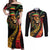 Jamaica Rastafarian Lion One Love Couples Matching Off Shoulder Maxi Dress and Long Sleeve Button Shirt LT9 - Wonder Print Shop