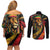 Jamaica Rastafarian Lion One Love Couples Matching Off Shoulder Short Dress and Long Sleeve Button Shirt LT9 - Wonder Print Shop