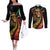 Jamaica Rastafarian Lion One Love Couples Matching Off The Shoulder Long Sleeve Dress and Long Sleeve Button Shirt LT9