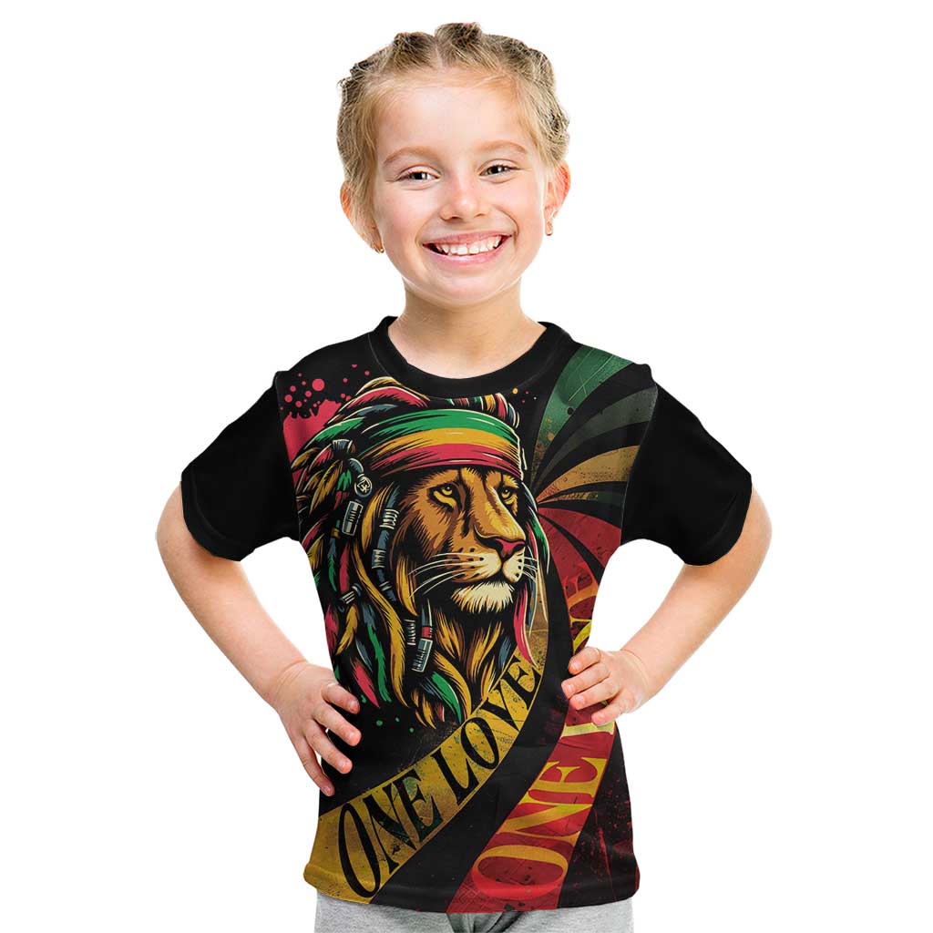 Jamaica Rastafarian Lion One Love Kid T Shirt - Wonder Print Shop