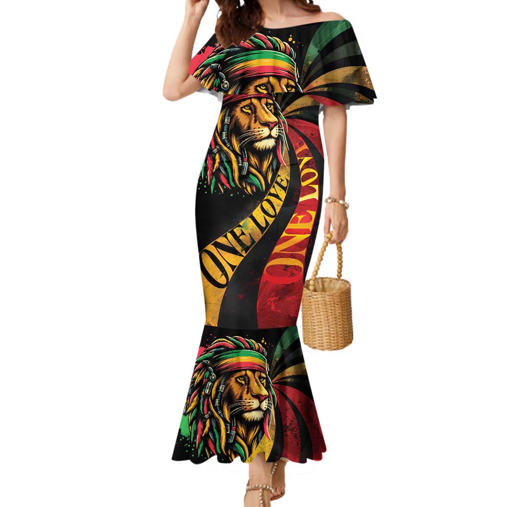 Jamaica Rastafarian Lion One Love Mermaid Dress - Wonder Print Shop