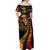 Jamaica Rastafarian Lion One Love Off Shoulder Maxi Dress - Wonder Print Shop