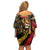 Jamaica Rastafarian Lion One Love Off Shoulder Short Dress - Wonder Print Shop