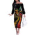 Jamaica Rastafarian Lion One Love Off The Shoulder Long Sleeve Dress - Wonder Print Shop