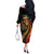 Jamaica Rastafarian Lion One Love Off The Shoulder Long Sleeve Dress - Wonder Print Shop