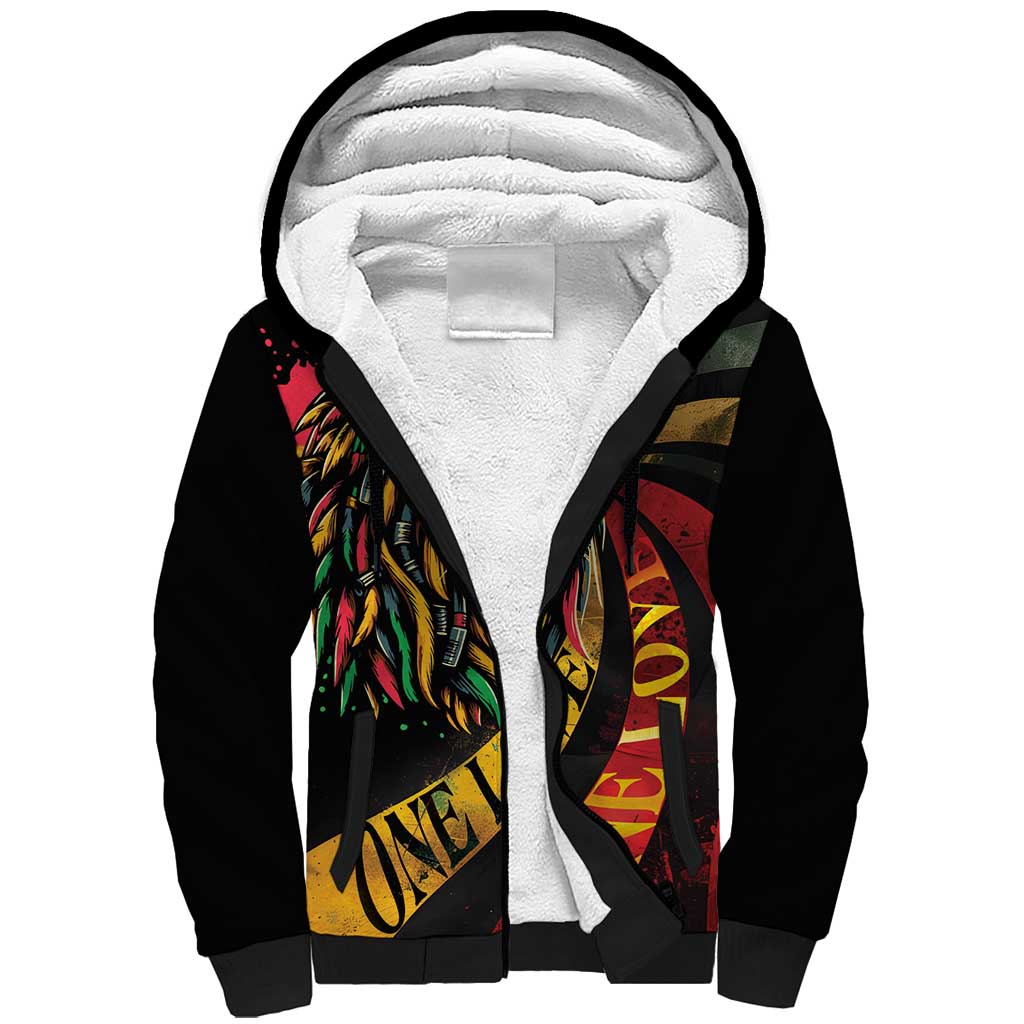 Jamaica Rastafarian Lion One Love Sherpa Hoodie LT9