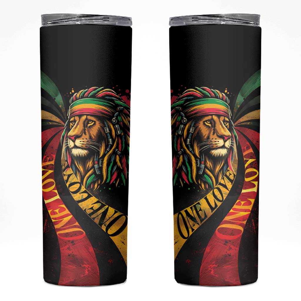 Jamaica Rastafarian Lion One Love Skinny Tumbler