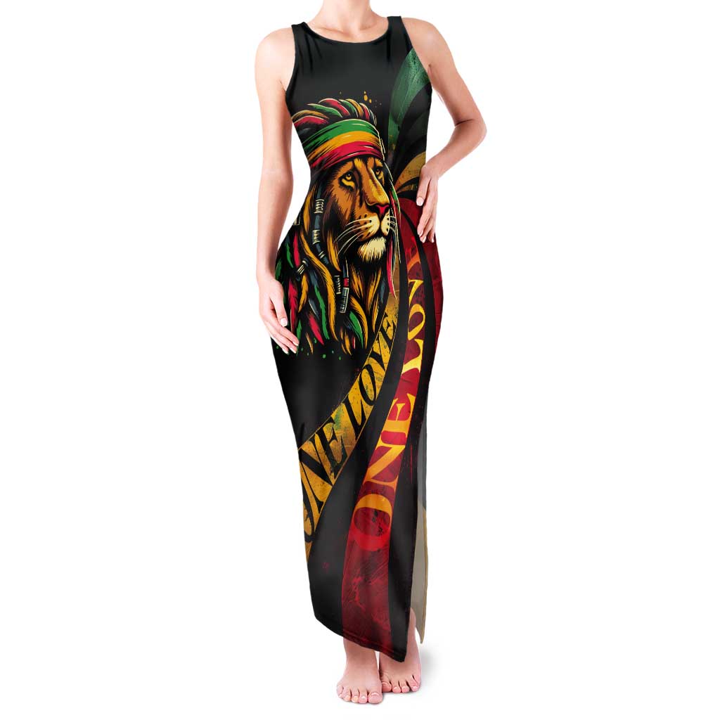 Jamaica Rastafarian Lion One Love Tank Maxi Dress LT9