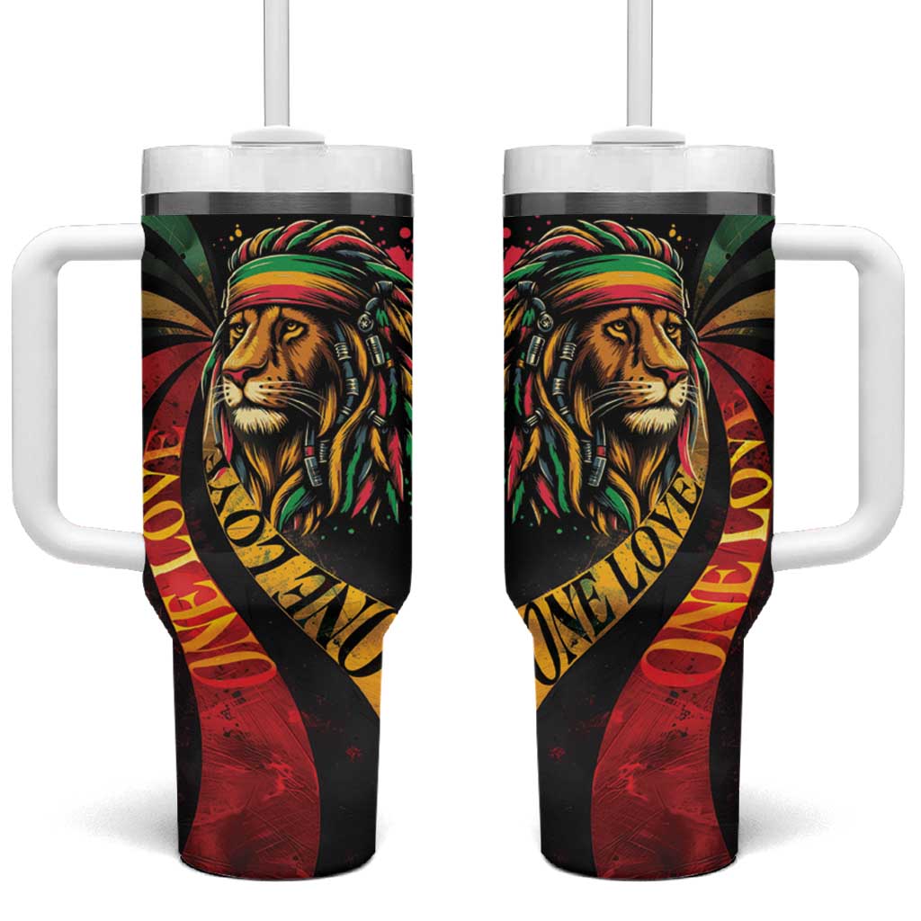 Jamaica Rastafarian Lion One Love Tumbler With Handle