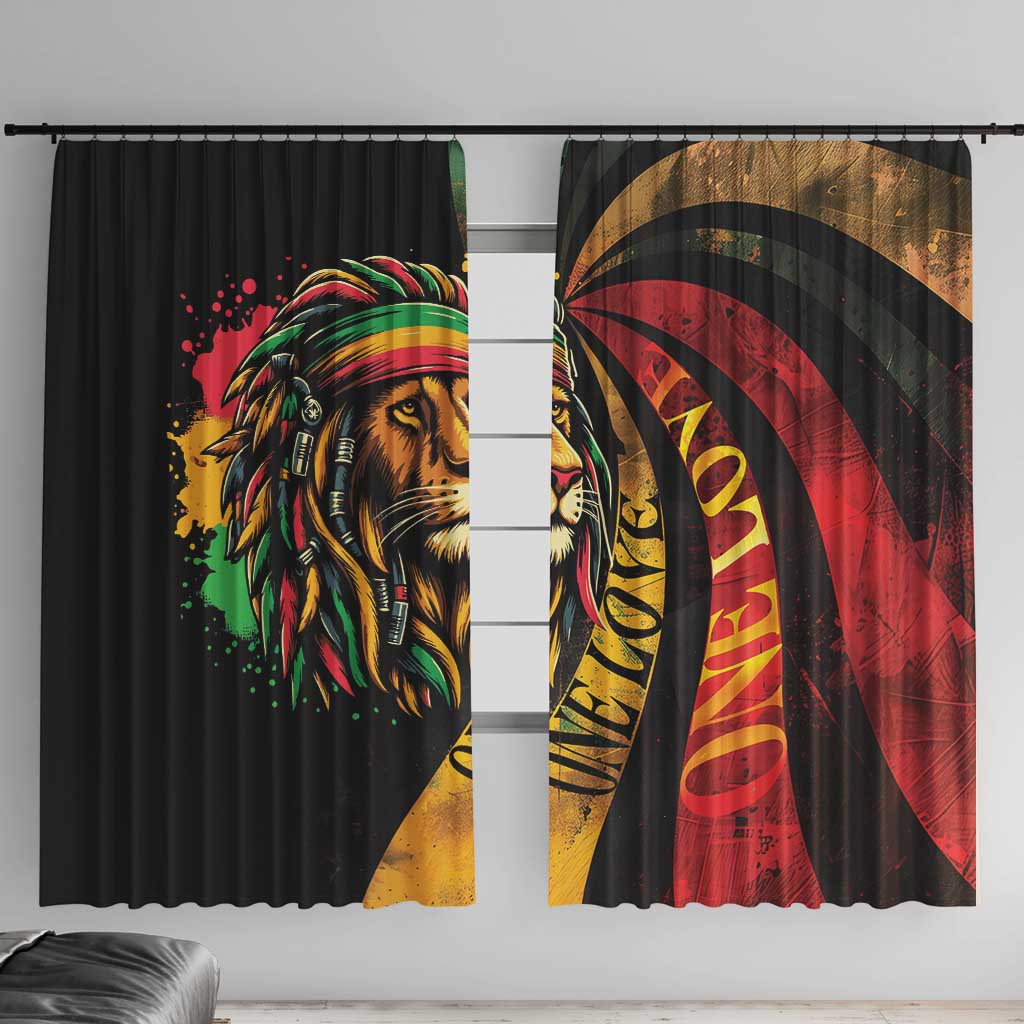 Jamaica Rastafarian Lion One Love Window Curtain