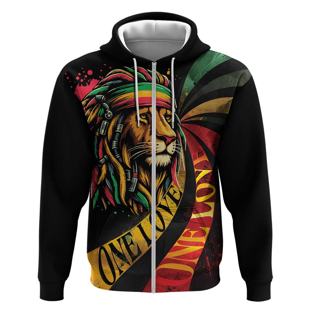 Jamaica Rastafarian Lion One Love Zip Hoodie LT9