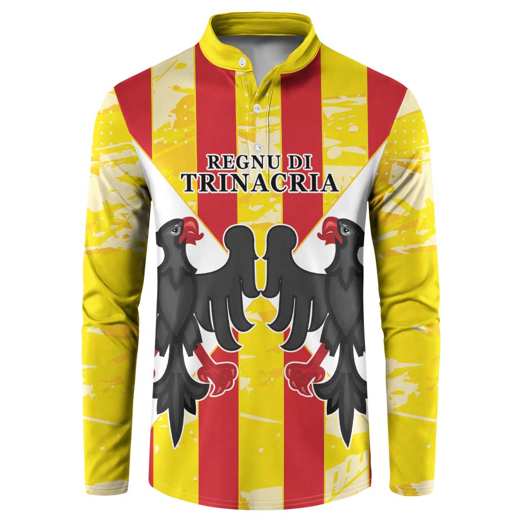 Kingdom of Trinacria Button Sweatshirt Est 1282 Animus Tuus Dominus LT9 - Wonder Print Shop