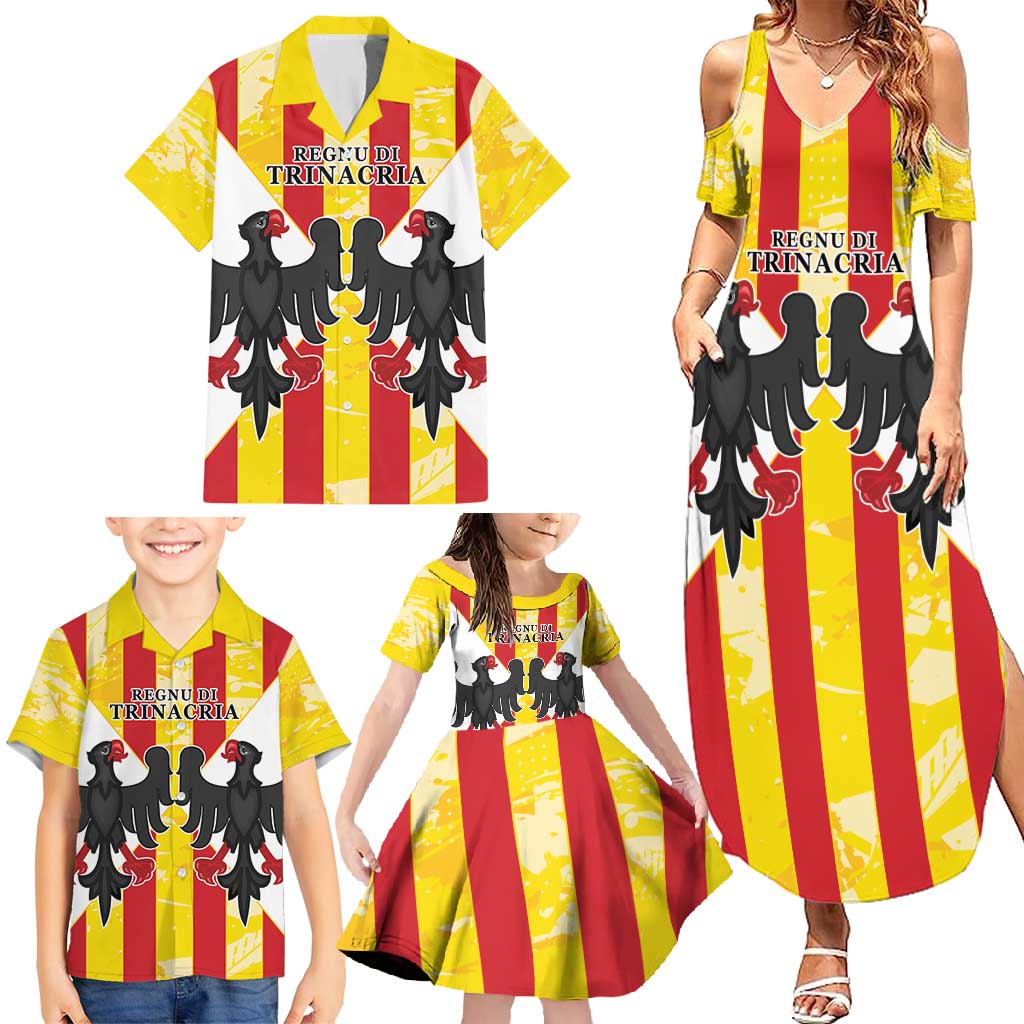 Kingdom of Trinacria Family Matching Summer Maxi Dress and Hawaiian Shirt Est 1282 Animus Tuus Dominus - Wonder Print Shop