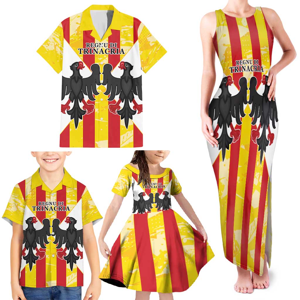 Kingdom of Trinacria Family Matching Tank Maxi Dress and Hawaiian Shirt Est 1282 Animus Tuus Dominus - Wonder Print Shop