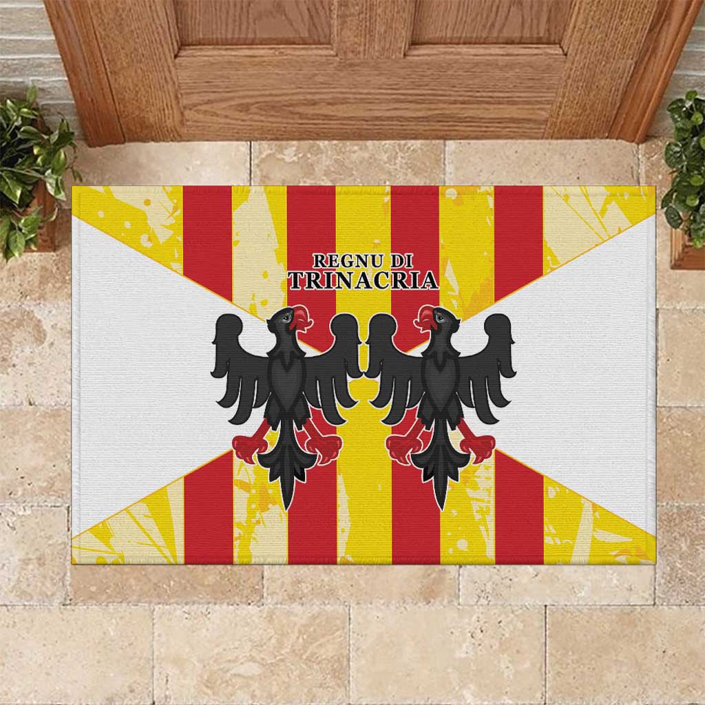 Kingdom of Trinacria Rubber Doormat Est 1282 Animus Tuus Dominus