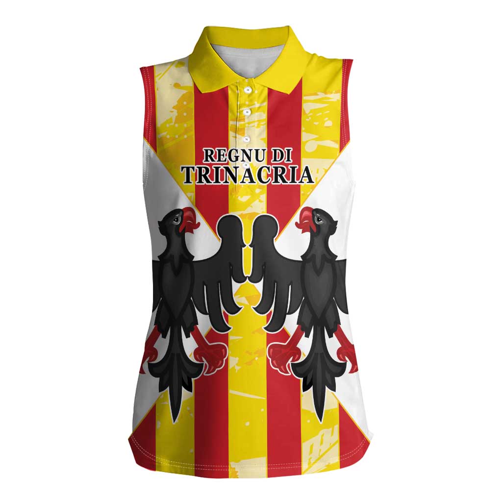 Kingdom of Trinacria Women Sleeveless Polo Shirt Est 1282 Animus Tuus Dominus