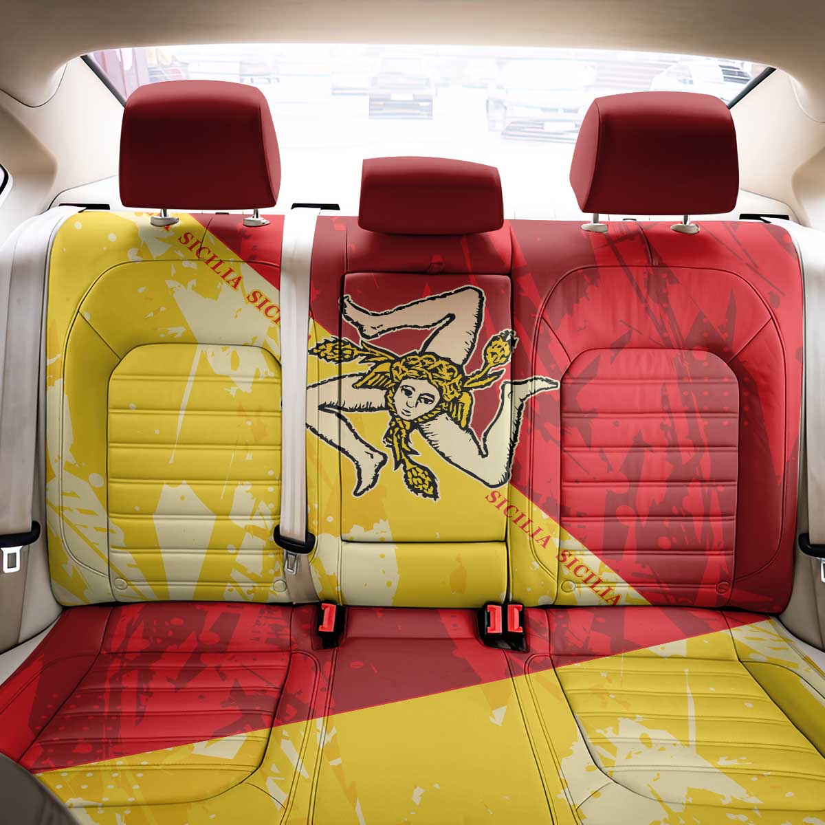 La Bandiera Regione Siciliana Back Car Seat Cover LT9 - Wonder Print Shop