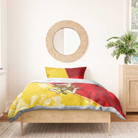 La Bandiera Sicilia bedding set with yellow-and-red duvet, emblem print, and two pillowcases