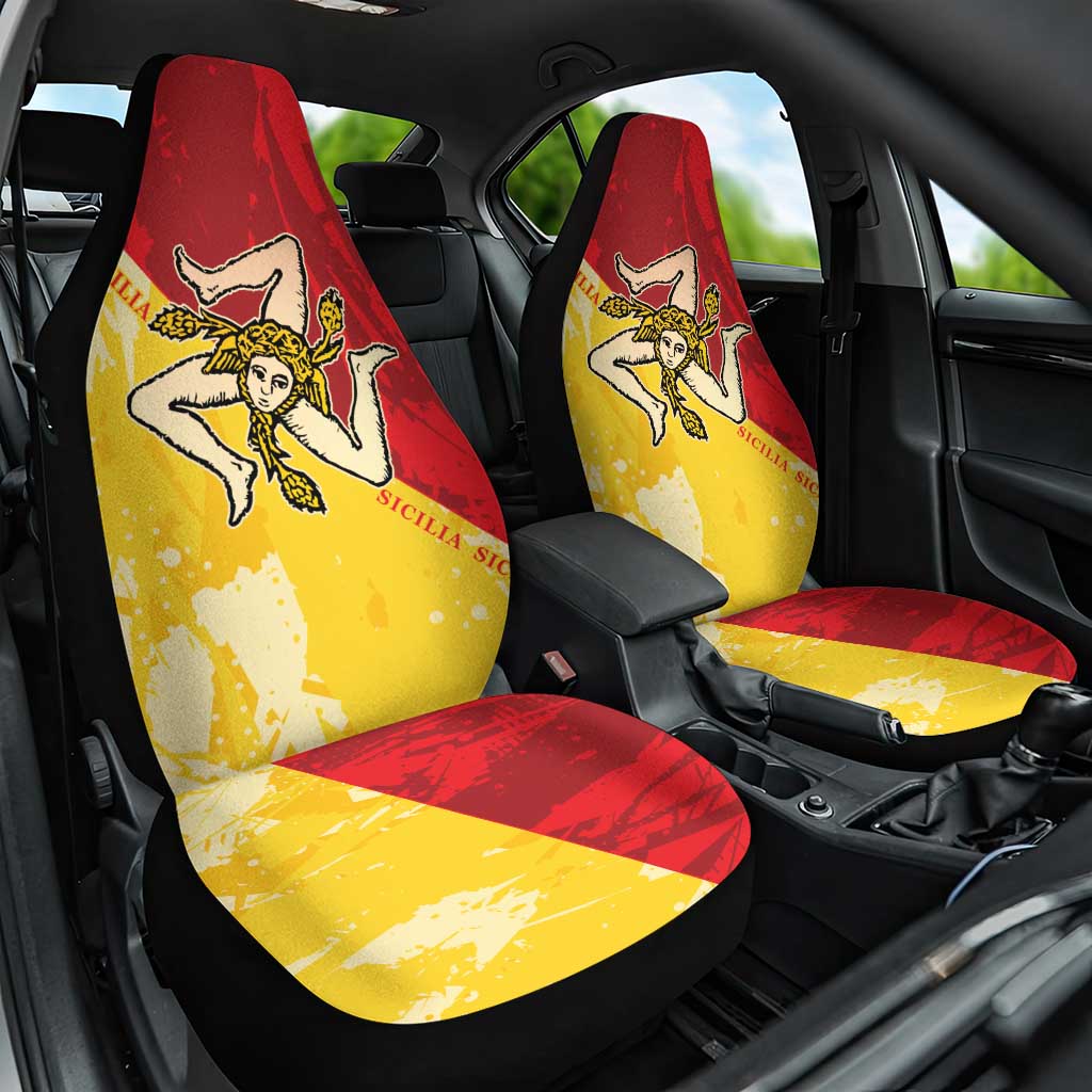 La Bandiera Regione Siciliana Car Seat Cover LT9 - Wonder Print Shop