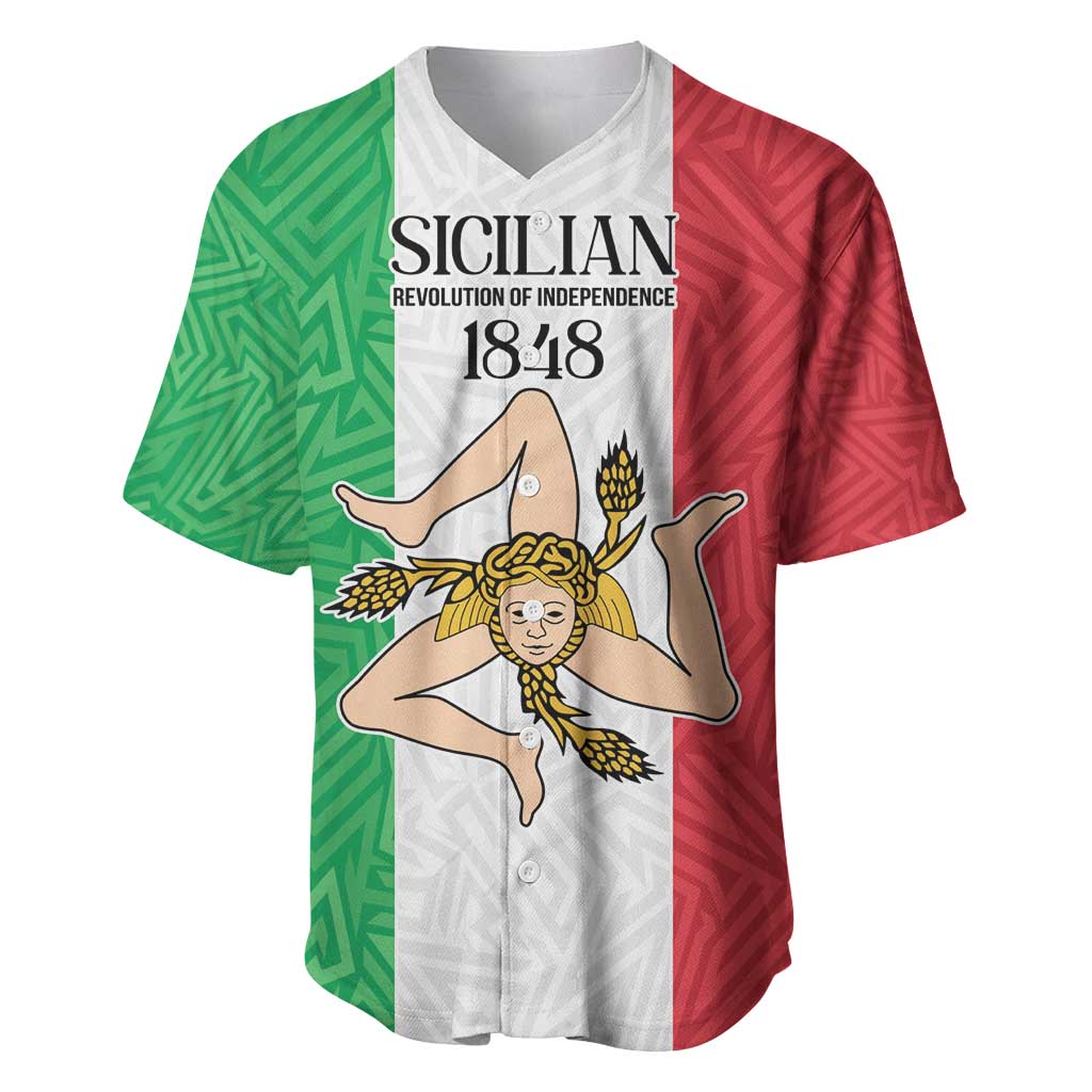 Sicilian Revolution of 1848 Baseball Jersey Bandiera del Regno di Sicilia 1848-1849 LT9 - Wonder Print Shop