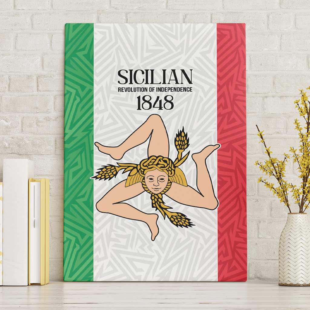 Sicilian Revolution of 1848 Canvas Wall Art Bandiera del Regno di Sicilia 1848-1849 LT9 - Wonder Print Shop