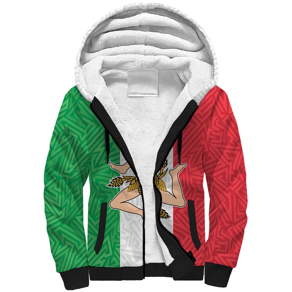 Sicilian Revolution of 1848 Sherpa Hoodie Bandiera del Regno di Sicilia 1848-1849