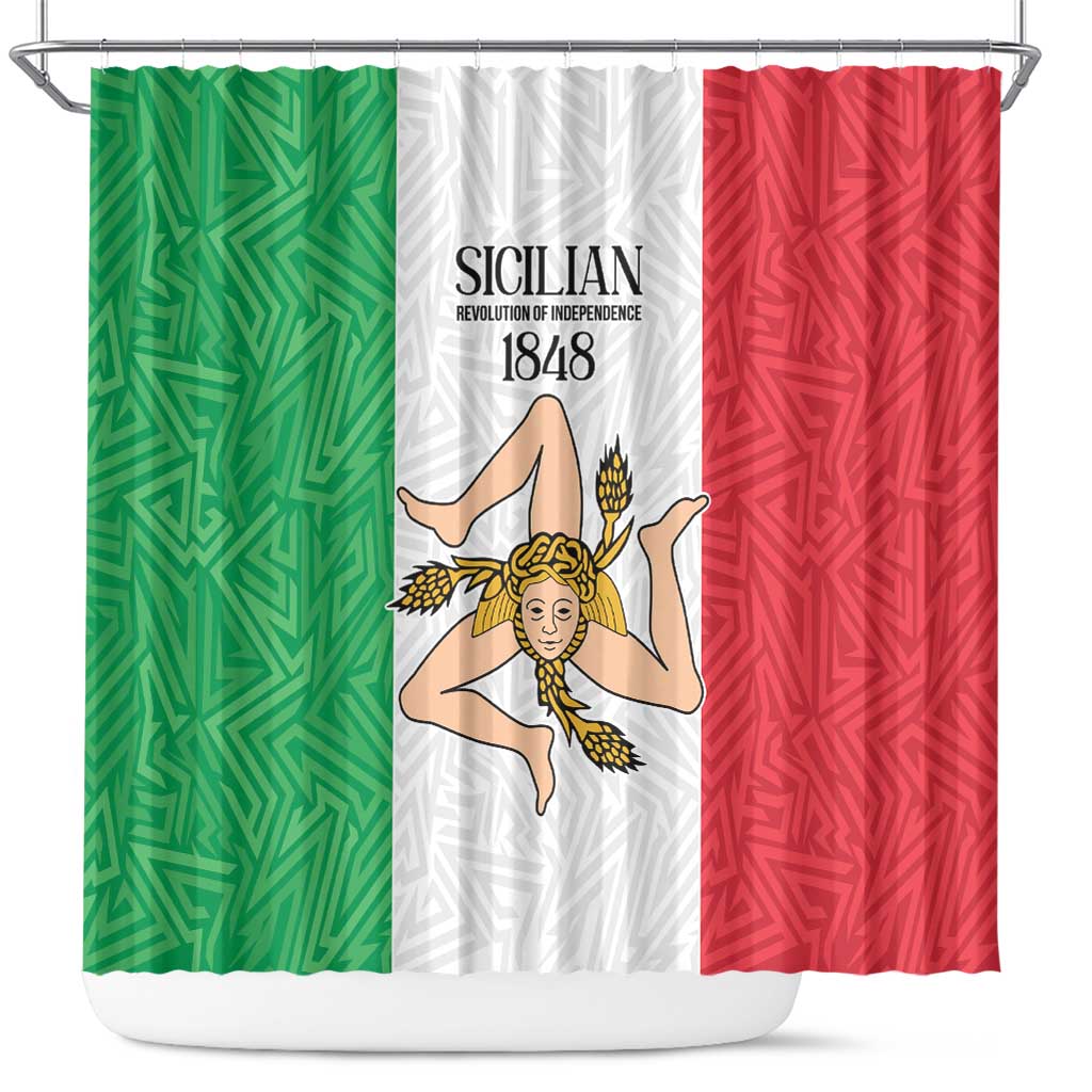 Sicilian Revolution of 1848 Shower Curtain Bandiera del Regno di Sicilia 1848-1849