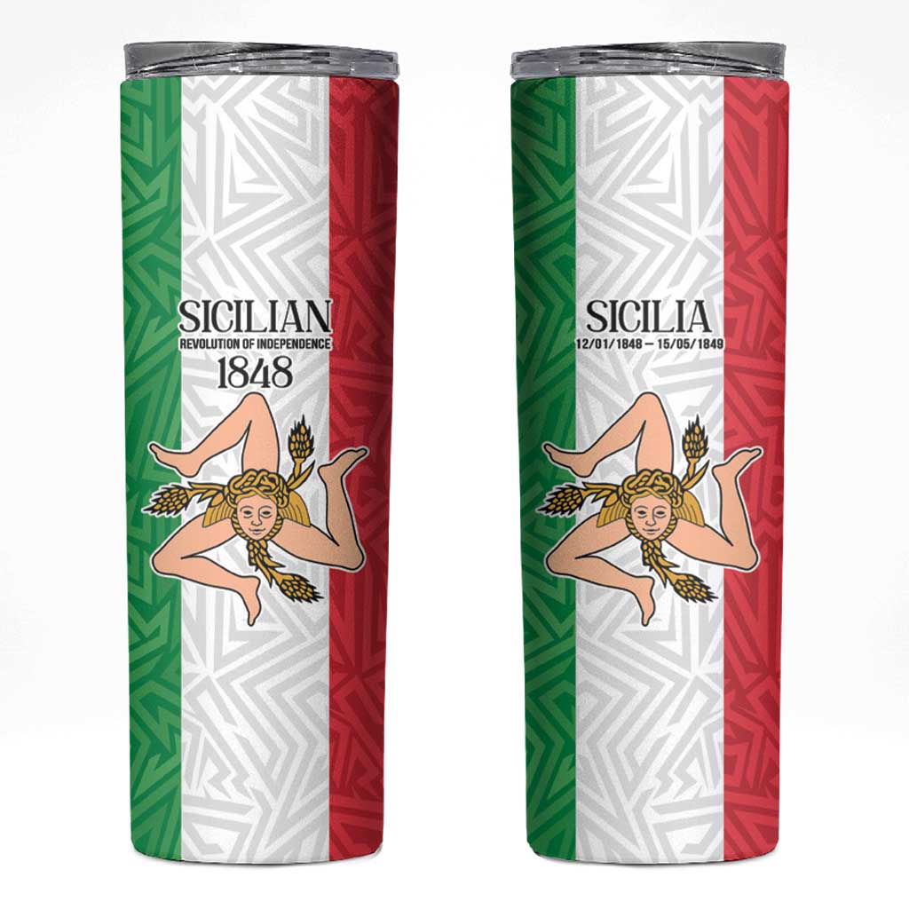 Sicilian Revolution of 1848 Skinny Tumbler Bandiera del Regno di Sicilia 1848-1849