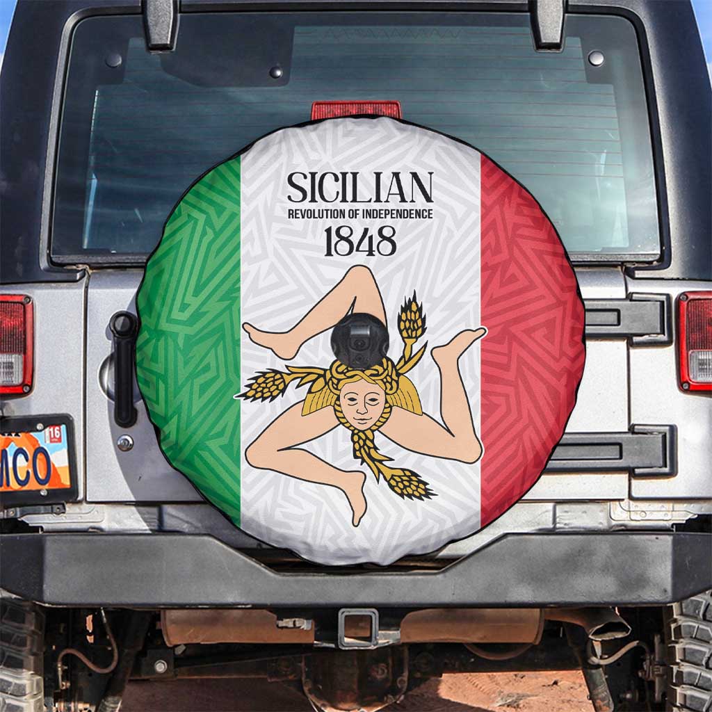 Sicilian Revolution of 1848 Spare Tire Cover Bandiera del Regno di Sicilia 1848-1849