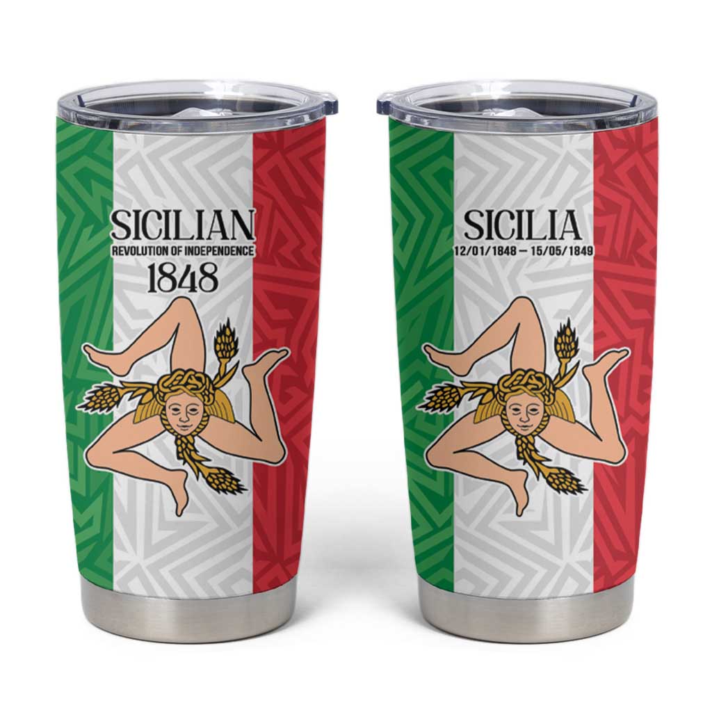 Sicilian Revolution of 1848 Tumbler Cup Bandiera del Regno di Sicilia 1848-1849