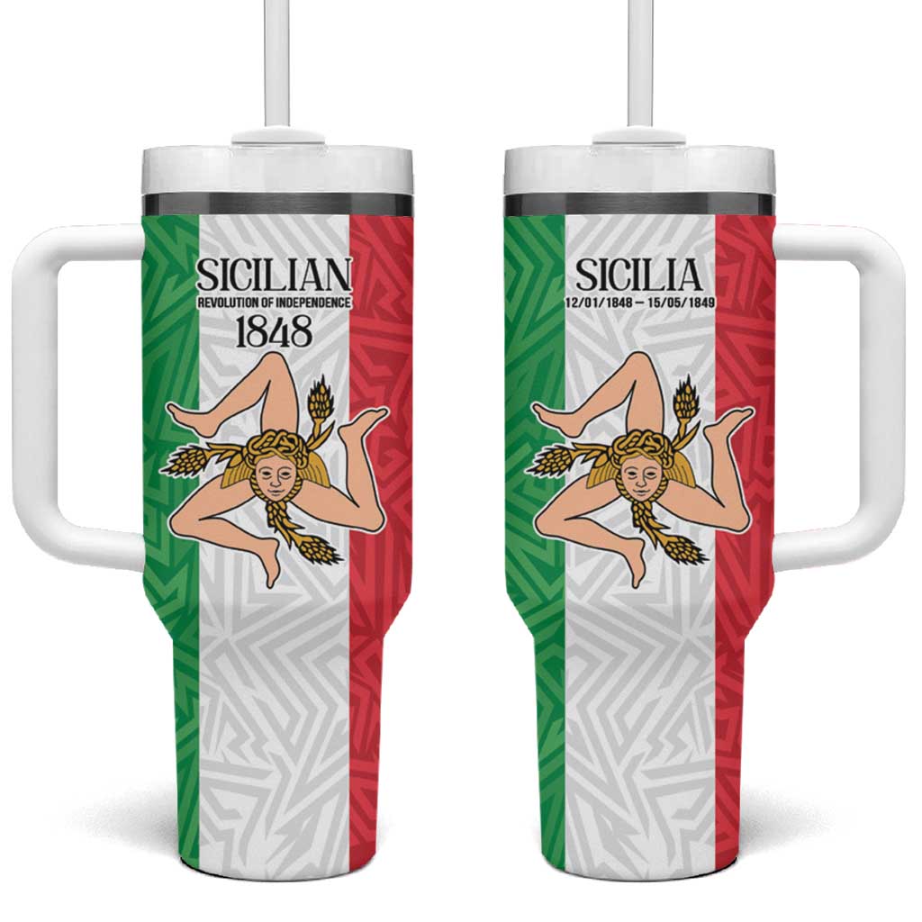 Sicilian Revolution of 1848 Tumbler With Handle Bandiera del Regno di Sicilia 1848-1849