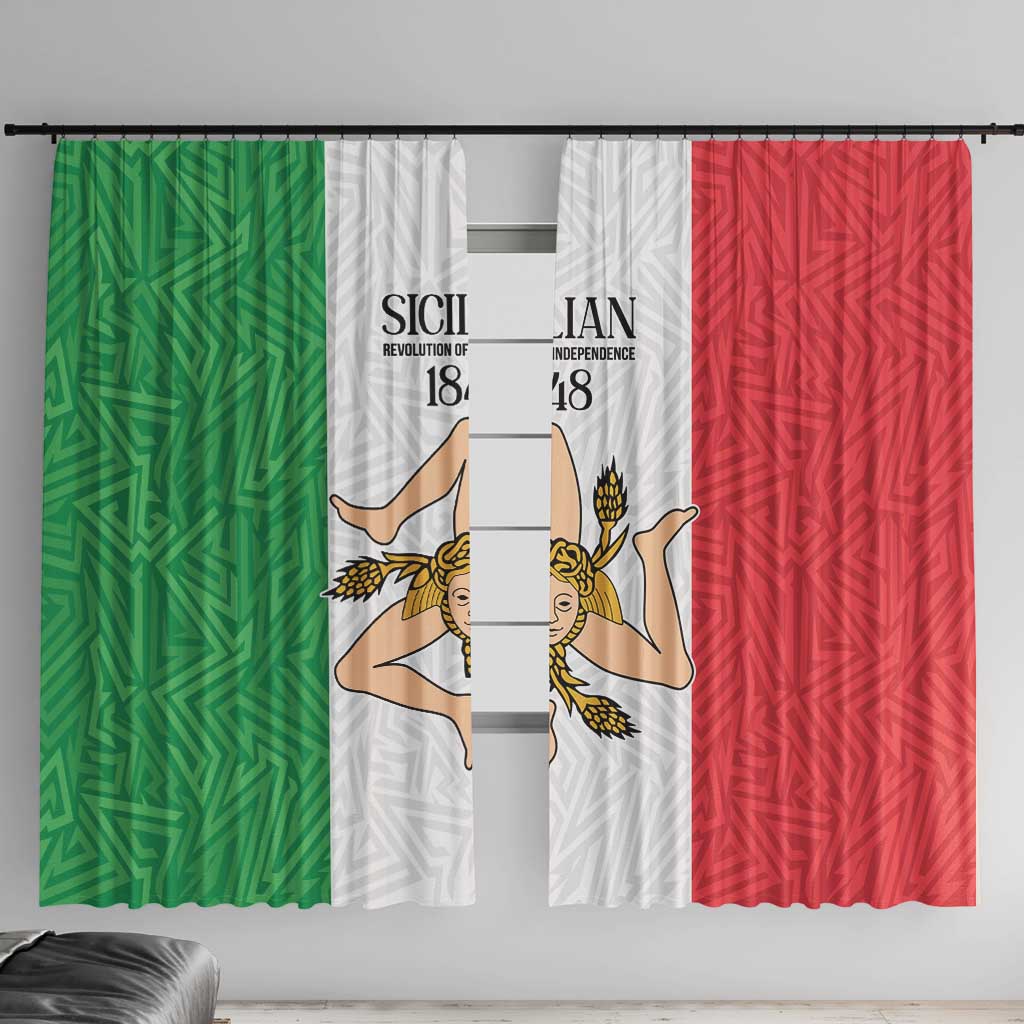 Sicilian Revolution of 1848 Window Curtain Bandiera del Regno di Sicilia 1848-1849