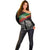 Make His-Herstories Off Shoulder Sweater Black Power Hand and Pan-African Flag