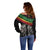 Make His-Herstories Off Shoulder Sweater Black Power Hand and Pan-African Flag