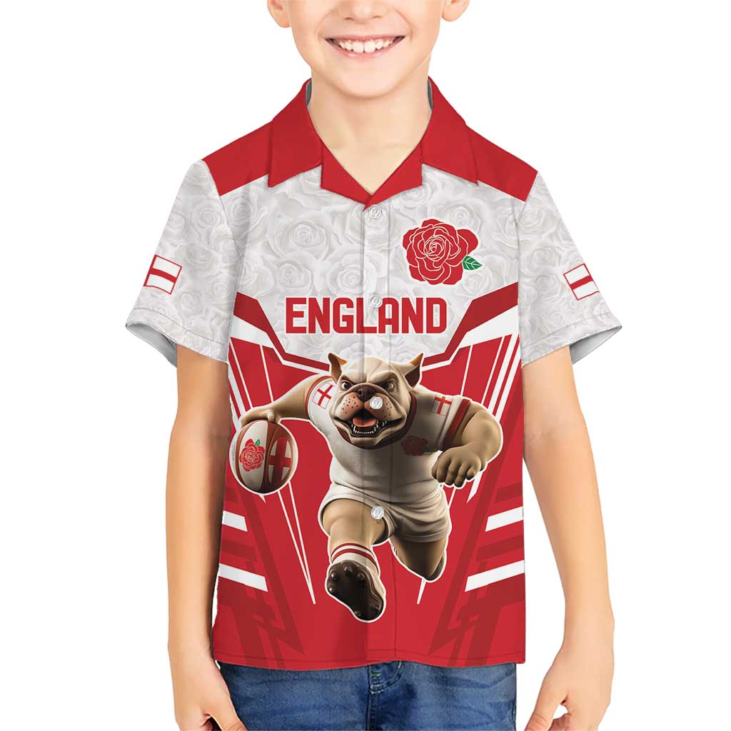 England Rugby Custom Kid Hawaiian Shirt English Bull Dog Mascot Sporty