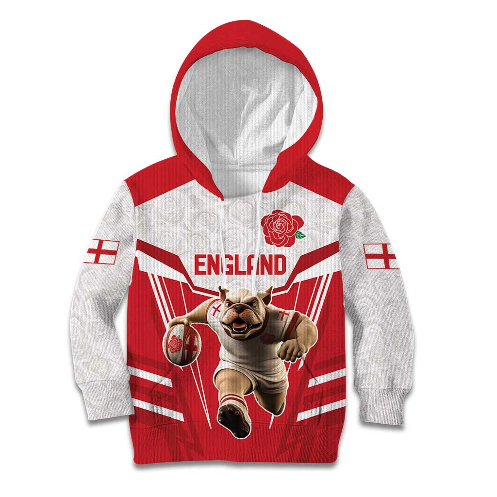 England Rugby Custom Kid Hoodie English Bull Dog Mascot Sporty