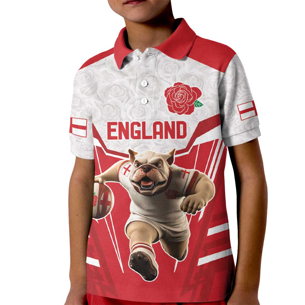 England Rugby Custom Kid Polo Shirt English Bull Dog Mascot Sporty