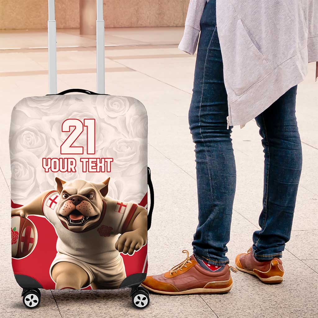 England Rugby Custom Luggage Cover English Bull Dog Mascot Sporty