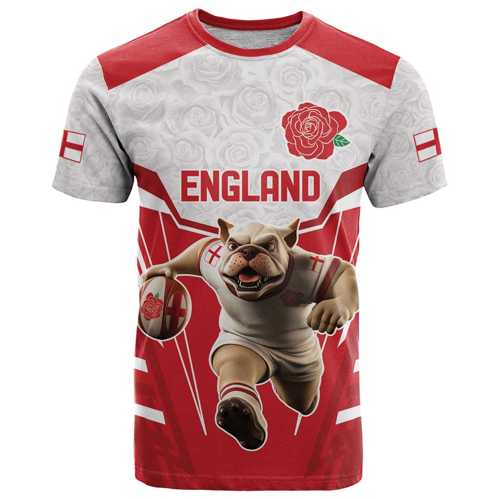 England Rugby Custom T Shirt English Bull Dog Mascot Sporty