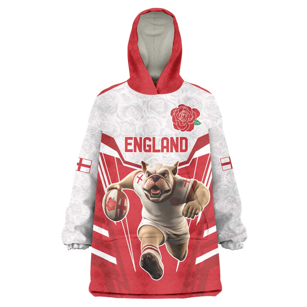 England Rugby Custom Wearable Blanket Hoodie English Bull Dog Mascot Sporty