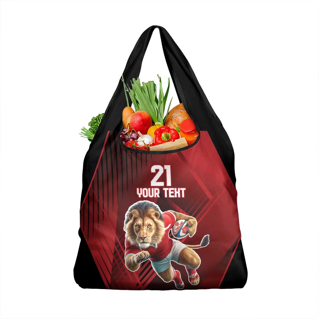 England Rugby Custom Grocery Bag Lion Mascot Sporty