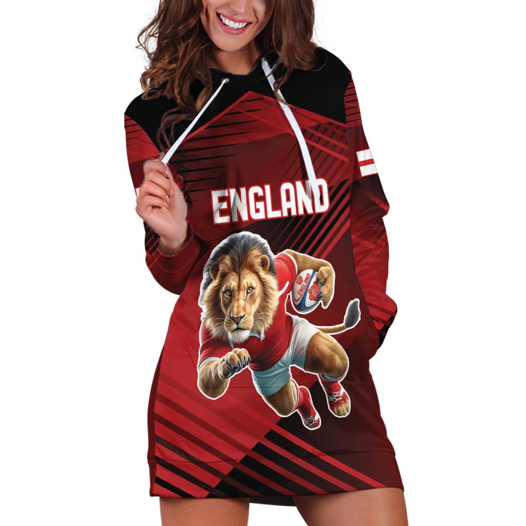 England Rugby Custom Hoodie Dress Lion Mascot Sporty