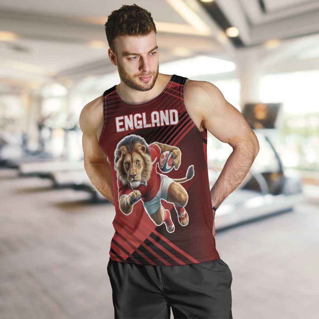 England Rugby Custom Men Tank Top Lion Mascot Sporty