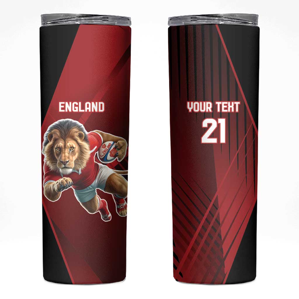 England Rugby Custom Skinny Tumbler Lion Mascot Sporty