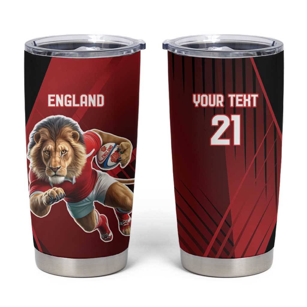 England Rugby Custom Tumbler Cup Lion Mascot Sporty